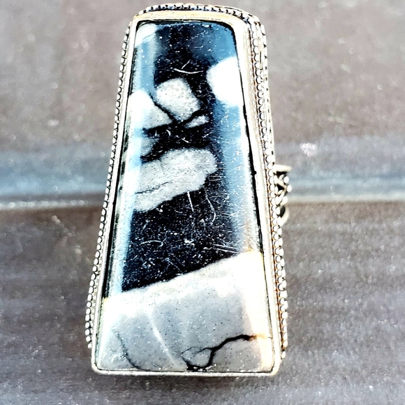 New Oversized Picasso Jasper 925 Silver Ring. - Picture 16 of 16